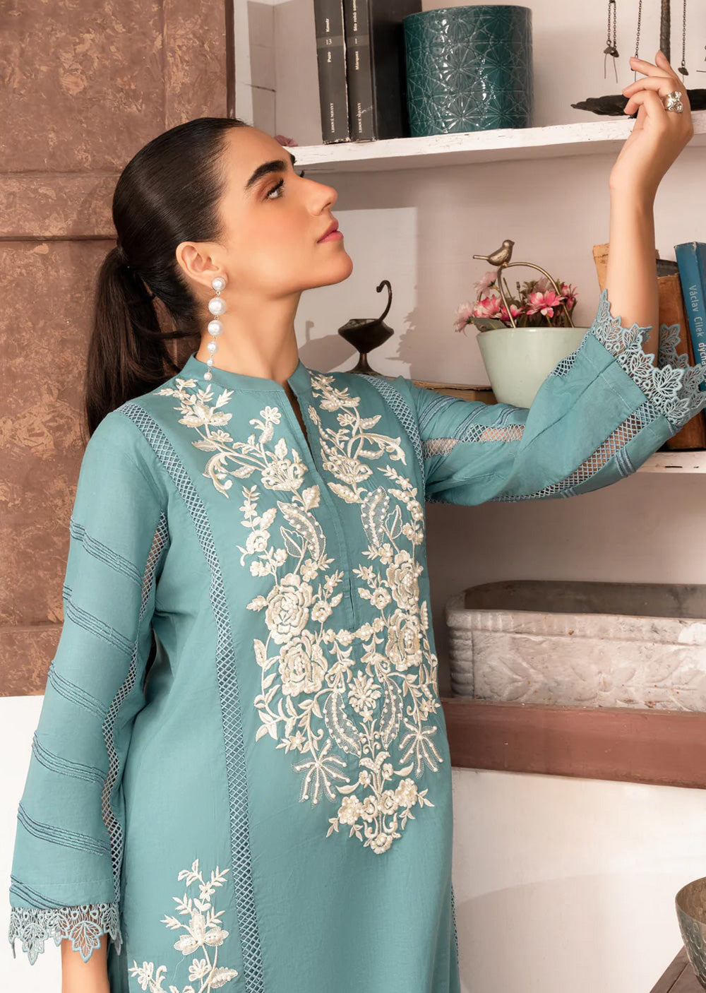 SBMT-05 - Aquamarine - Readymade - 2 Piece Sahiba by Mirza Suit 2025 - Memsaab Online