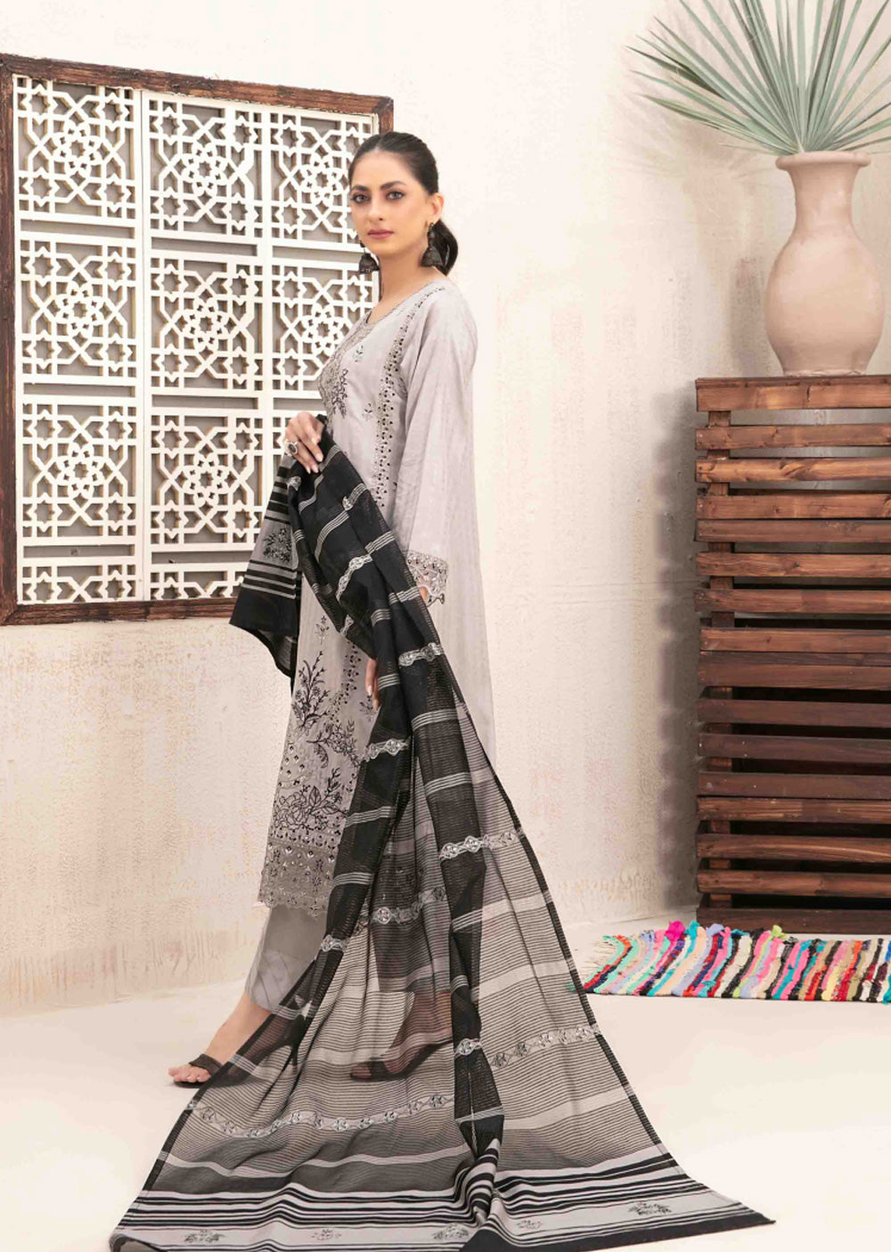 NTR-5263 - Unstitched - Nurten Fancy Embroidered Viscose Suit 2025 - Memsaab Online