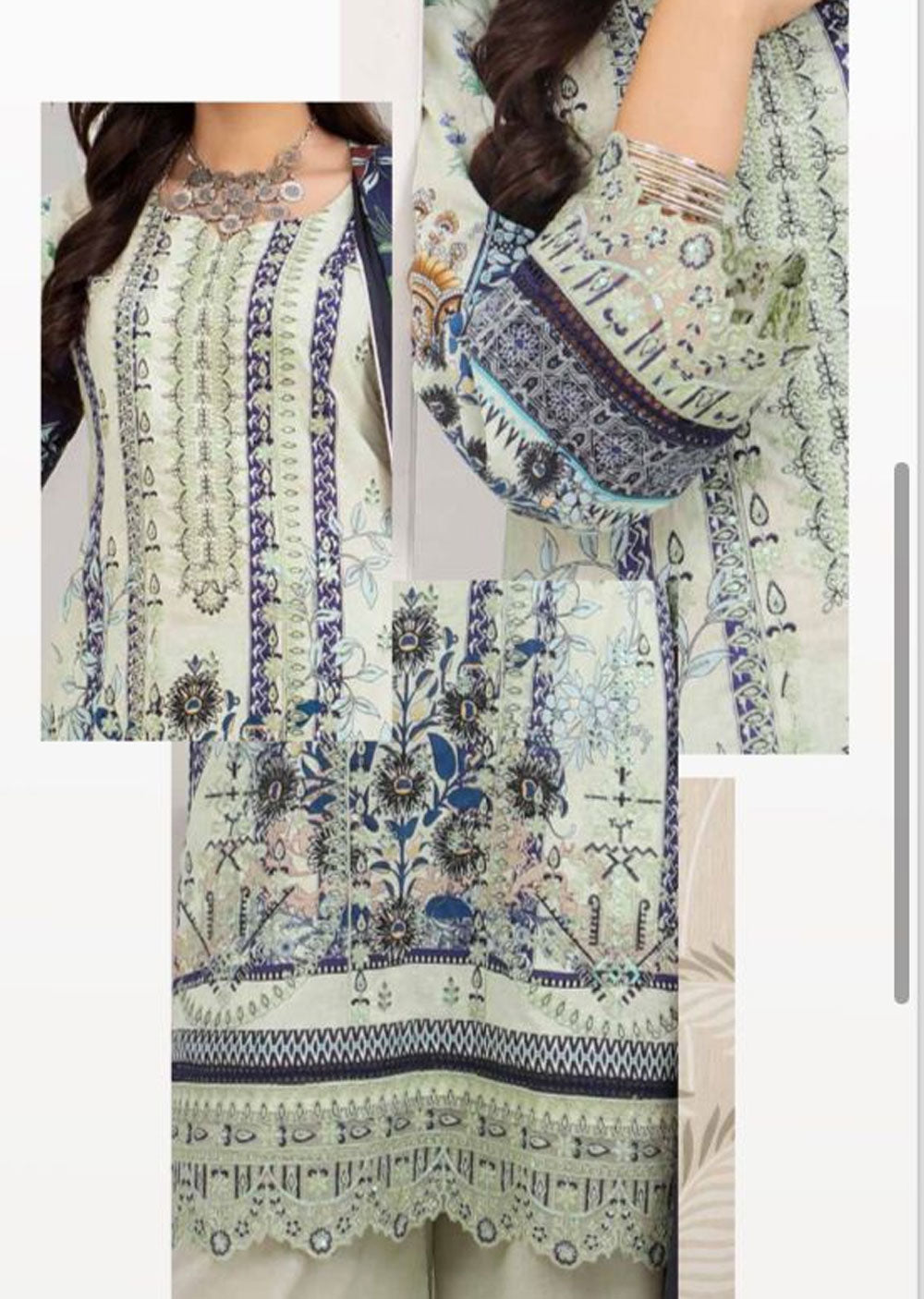 MSDL-03-R - Readymade - Munira Digital Lawn Suit 2024 - Memsaab Online