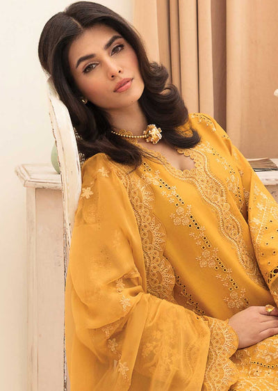 ACL-03-R - Goldenrod - Readymade - Chickenkari Lawn Collection by Afrozeh 2023 - Memsaab Online
