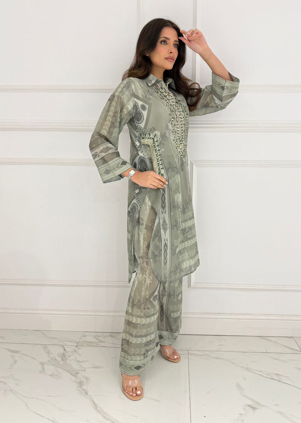 SMR3104 - Green Readymade Swiss 2 Piece Suit - Memsaab Online