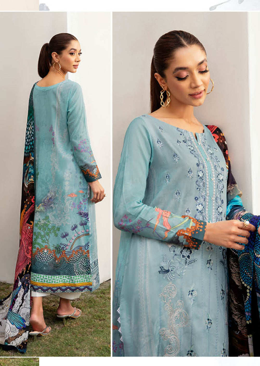 RMSHD-03 - Unstitched - Ramsha Mashaal Lawn Vol 12 - Memsaab Online