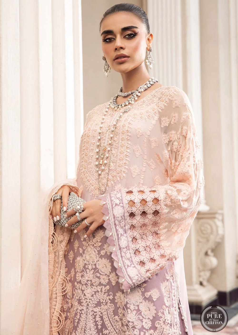 MPC-23-103 - Unstitched - Maria B Chiffon Collection 2023 - Memsaab Online