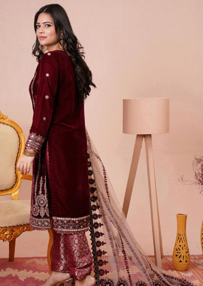 HN-03-R - Readymade - Hina Embroidered Collection 2023 - Memsaab Online