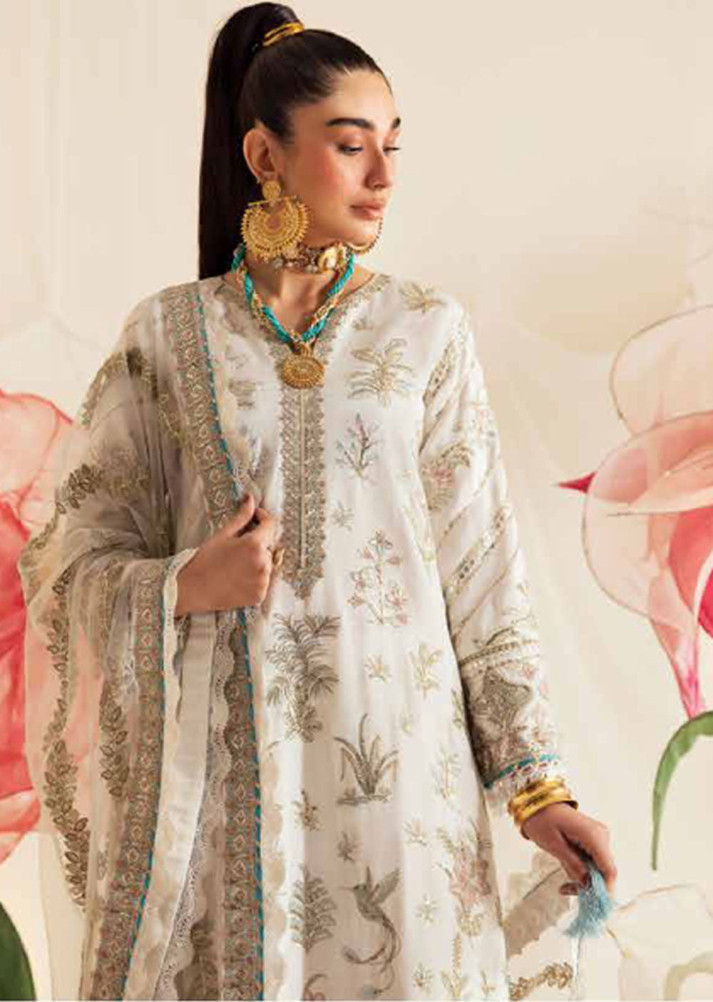 AZ-V4-03 - Unstitched - Fleur de lis Collection by Afrozeh 2023 - Memsaab Online