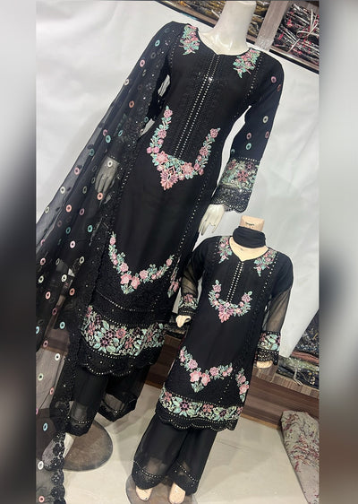 SHAZ9007 Chiffon Embroidered Mummy n Me Suits - Memsaab Online