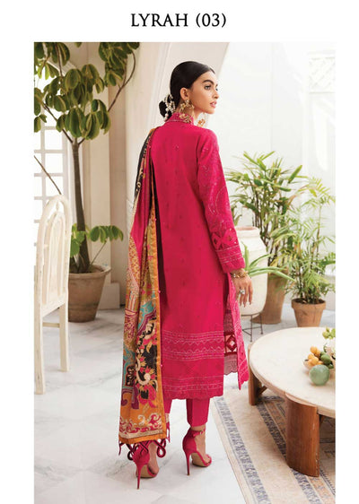 GLS-03 - Lyrah - Unstitched - Gulaal Luxury Lawn Vol 2 2023 - Memsaab Online