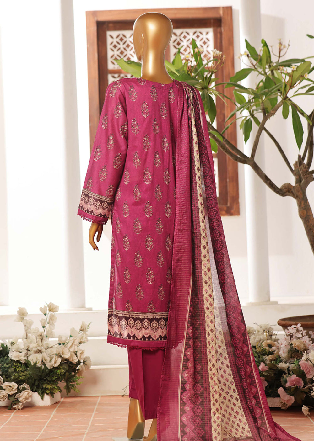 SDR-103 Summer Embroidered Lawn Suit - Memsaab Online