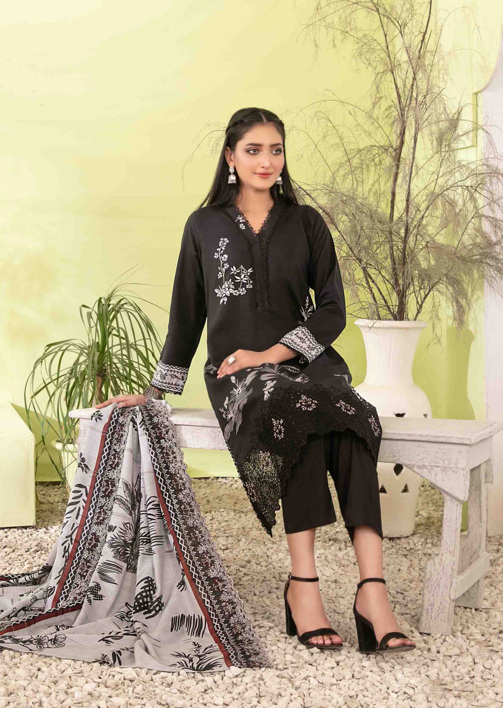 IFZN-5518 - Unstitched - Ifza Viscose Suit by Tawakkal 2025 - Memsaab Online