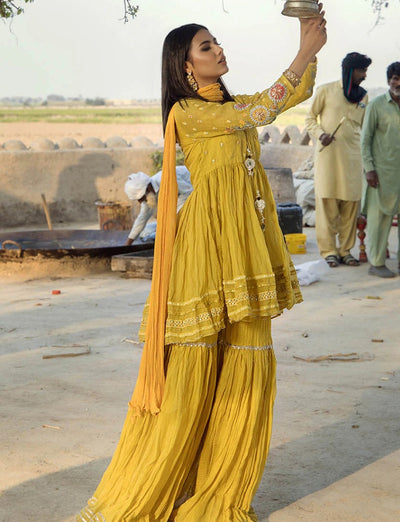 F-172 - Ready made Paper Cotton Khuda Baksh Outfit - Memsaab Online