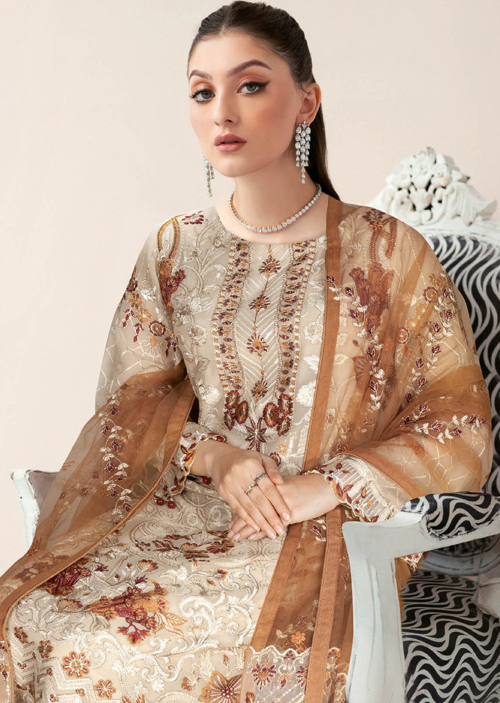 N-503-R - Readymade - Ramsha Nayab Weightless Chiffon Vol 5 2024 - Memsaab Online