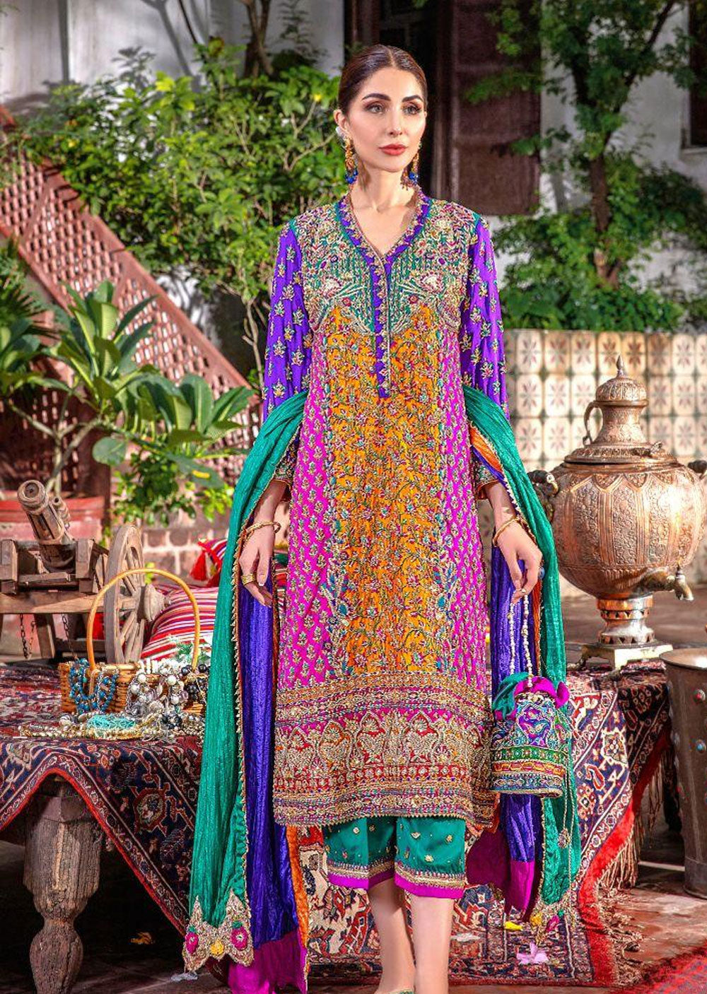 E-305 - Multi Color - Readymade - Khuda Baksh Creations 2024 - Memsaab Online