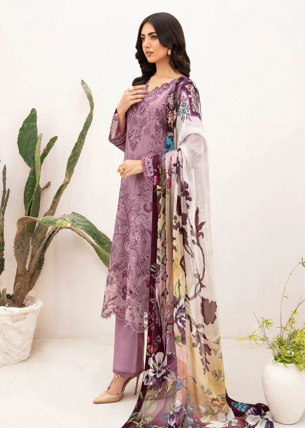 Z-1103-R - Readymade - Ramsha Mashaal Luxury Lawn Vol 11 - Memsaab Online