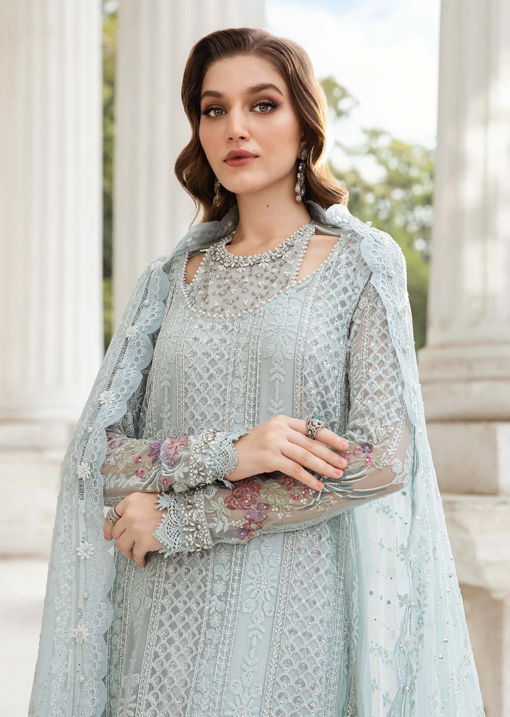 MPC-24-103 - Unstitched - Maria B Embroidered Chiffon 2024 - Memsaab Online