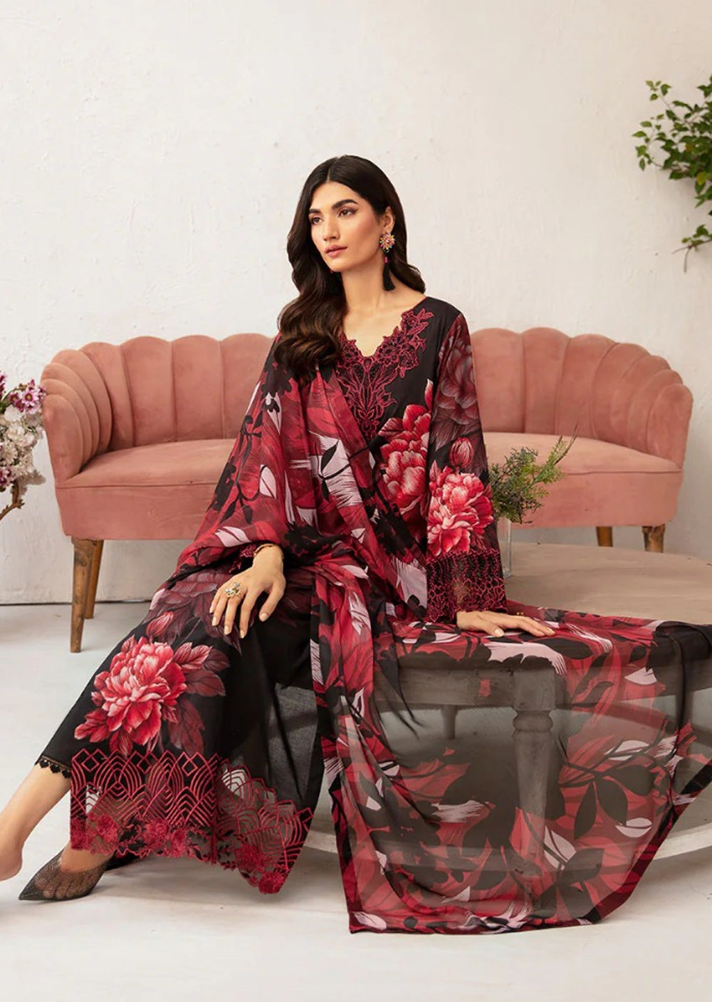 N-703 - Unstitched - Rangrez by Ramsha Luxury Lawn Vol 07 - Memsaab Online