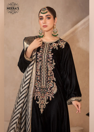 HSS-158 - Readymade Heeras Sapphire Velvet Majesty Suit - Memsaab Online