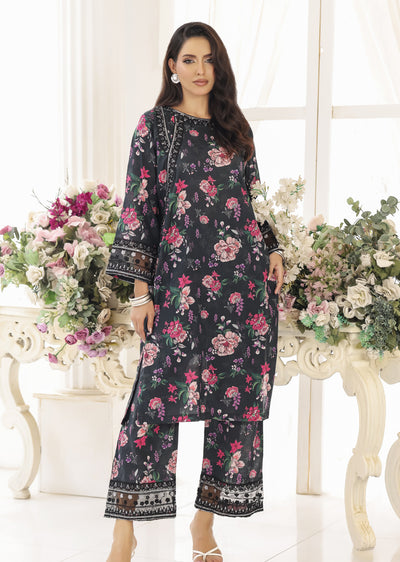 RBY-107 - RABIYA -Black Cotton 2 Piecce Co-ord Farshi - Memsaab Online