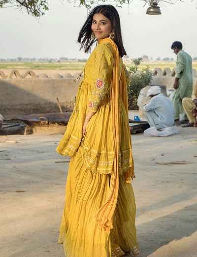 F-172 - Ready made Paper Cotton Khuda Baksh Outfit - Memsaab Online
