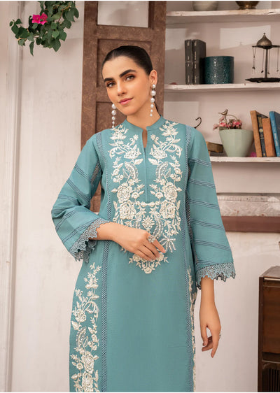 SBMT-05 - Aquamarine - Readymade - 2 Piece Sahiba by Mirza Suit 2025 - Memsaab Online