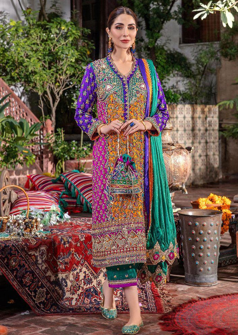 E-305 - Multi Color - Readymade - Khuda Baksh Creations 2024 - Memsaab Online