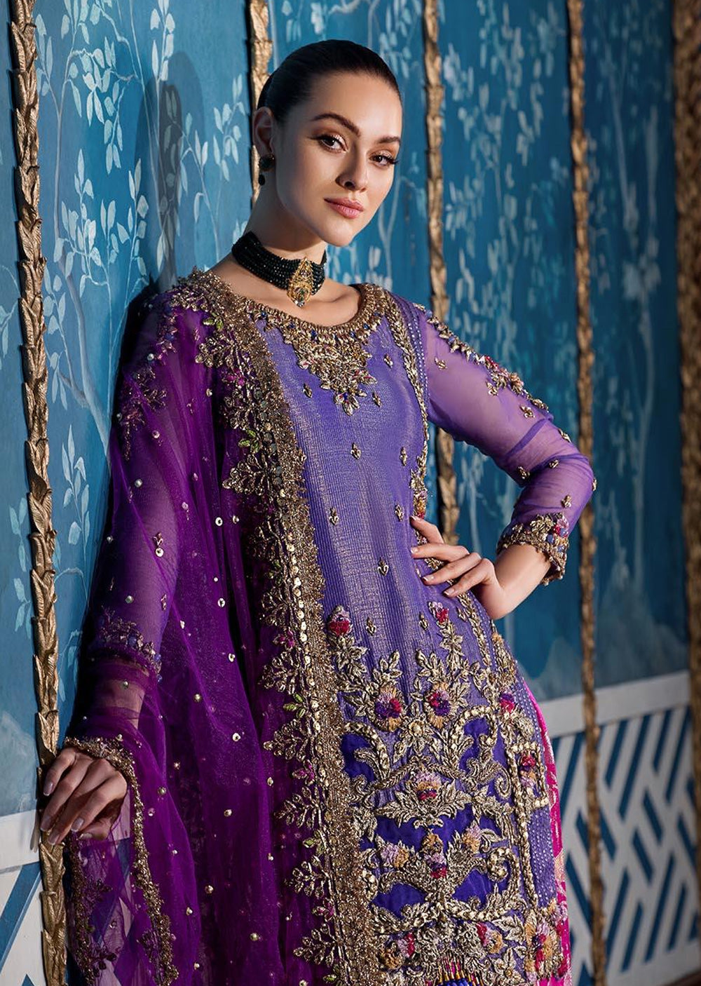 P-268 - Purple - Readymade - Khuda Baksh Ouftit - Memsaab Online