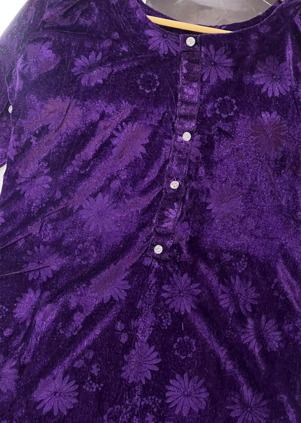 ASK403 Purple Readymade 2 Piece Velvet Suit - Memsaab Online