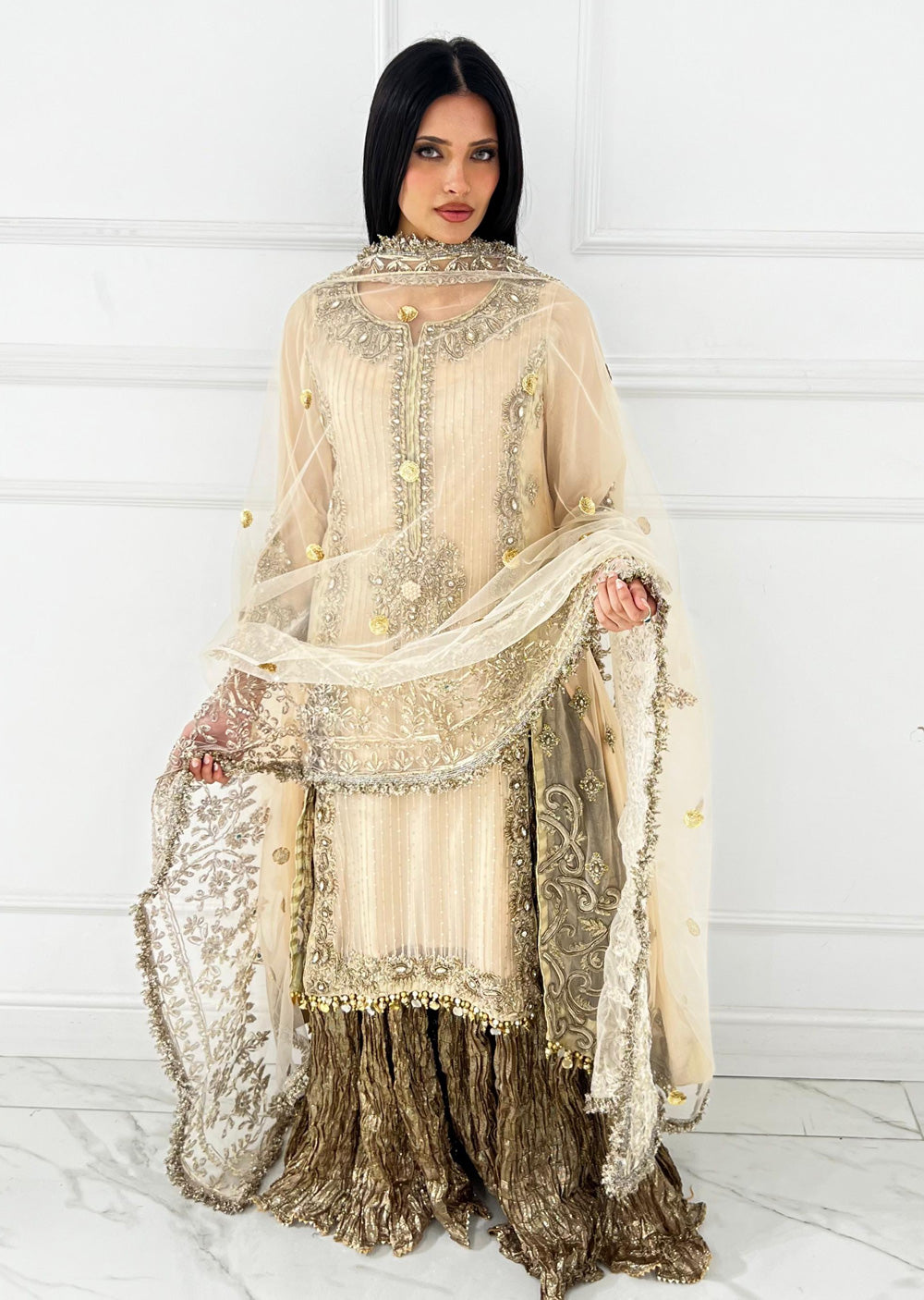 P-252 - Peach - Readymade - Khuda Baksh Creations 2024 - Memsaab Online