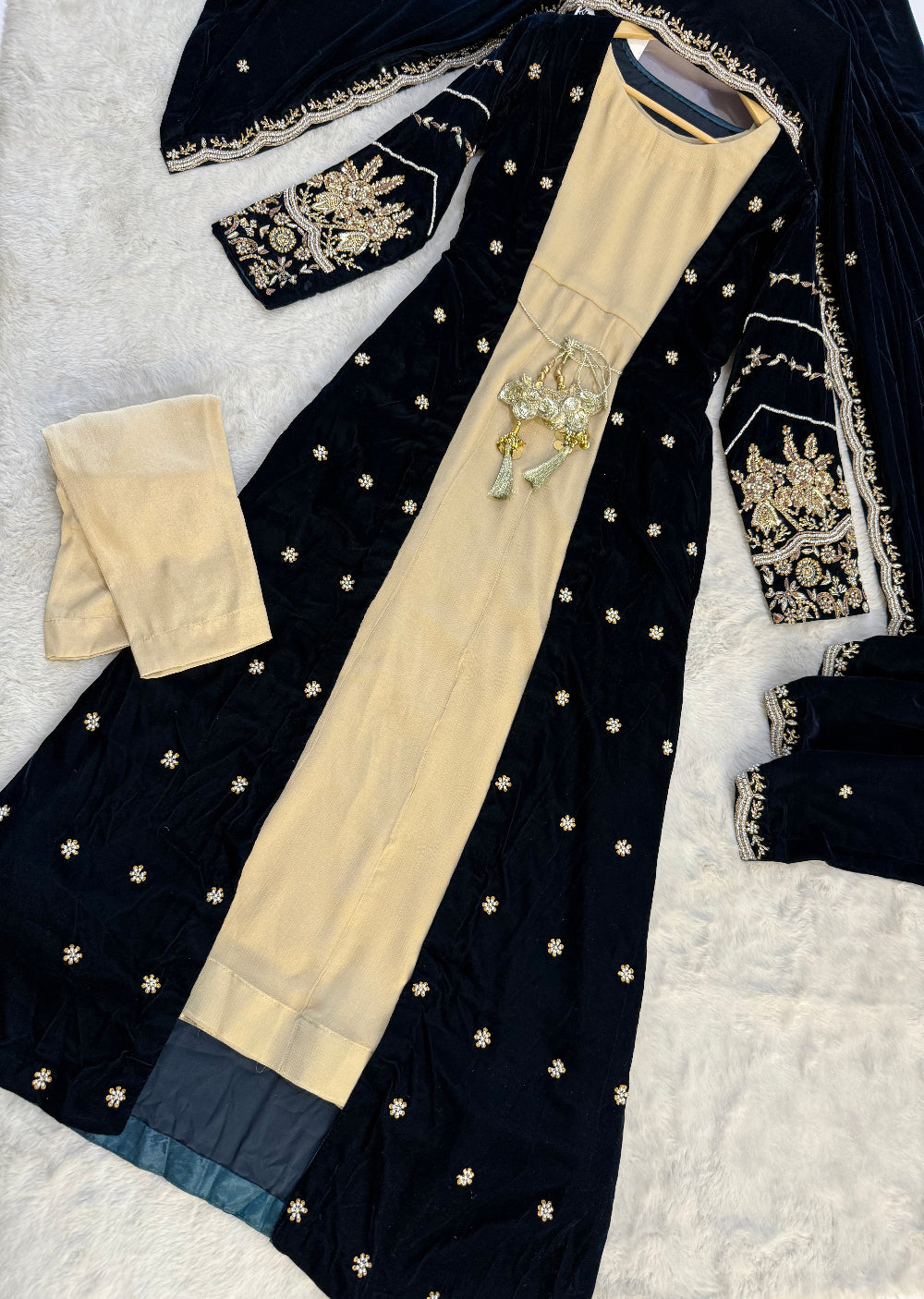 SRB911 Sasha - Jade Velvet Luxe by Sehrish B - Memsaab Online