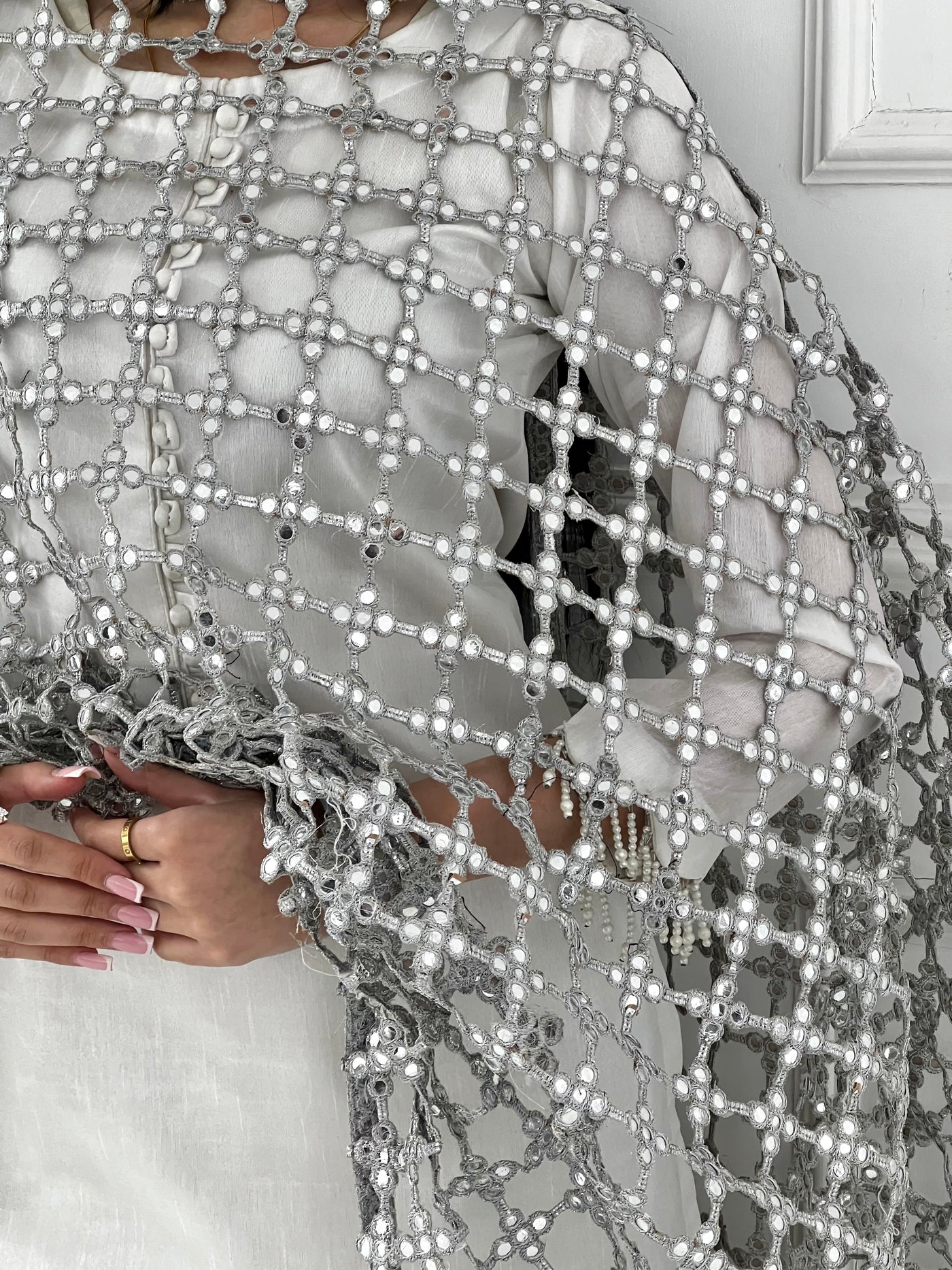 HK101D - Cutwork Duppatta - Memsaab Online