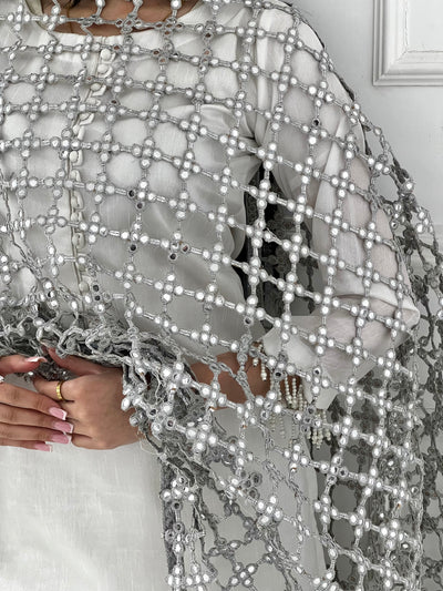 HK101D - Cutwork Duppatta - Memsaab Online