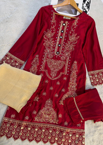 HRS155 - Heeras Readymade Viscose Suit - Memsaab Online
