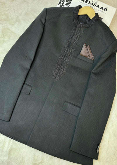 PC-428 Mens Premium Black Prince Coat - Memsaab Online