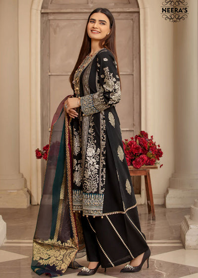 HSS-142 - Readymade Black Diamond Cotton Suit - Memsaab Online