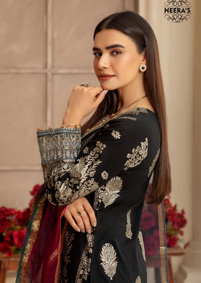 HSS-142 - Readymade Black Diamond Cotton Suit - Memsaab Online