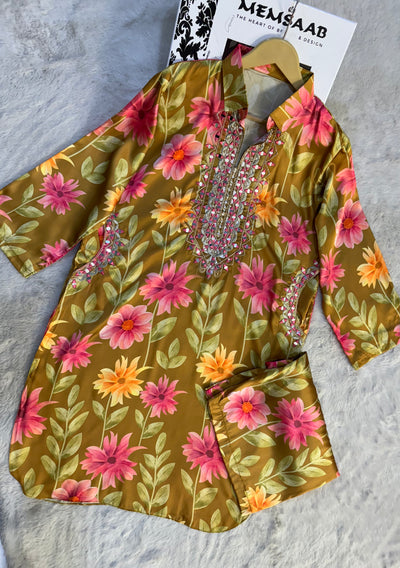 SMR3204- Readymade Silk 2 Piece Suit - Memsaab Online