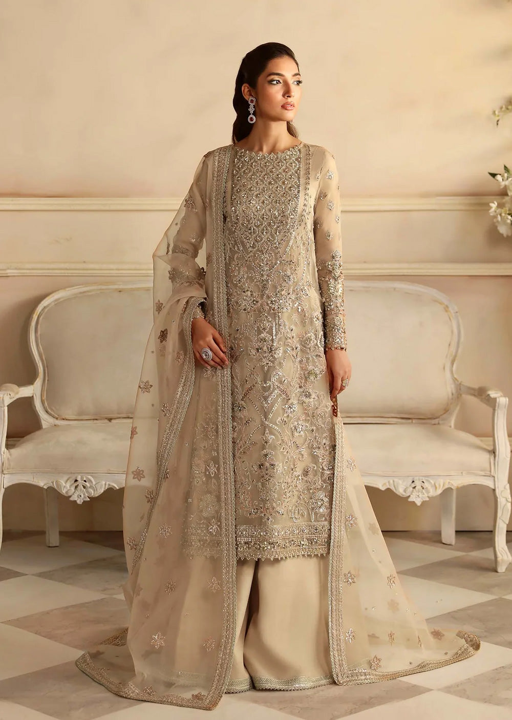 AKB-1544 - Nacar - Unstitched - Aleia Luxury Formals by Akbar Aslam 2024 - Memsaab Online