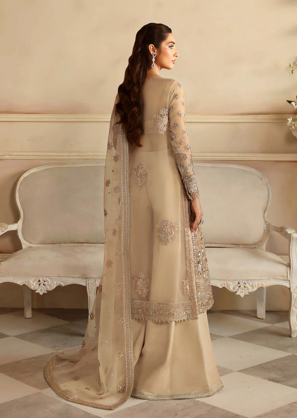 AKB-1544 - Nacar - Unstitched - Aleia Luxury Formals by Akbar Aslam 2024 - Memsaab Online