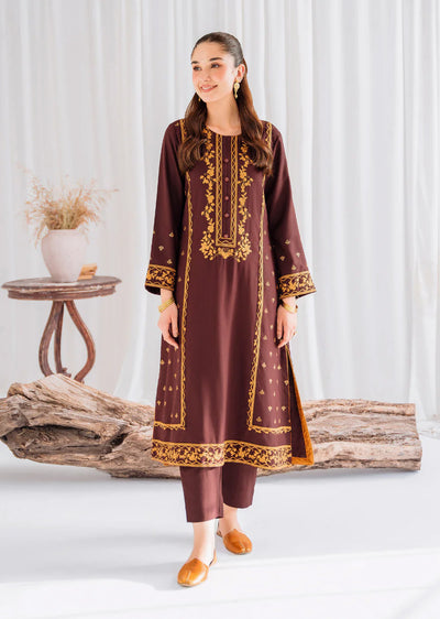 Marwa - Readymade 3 Piece Garnet Suit - Memsaab Online