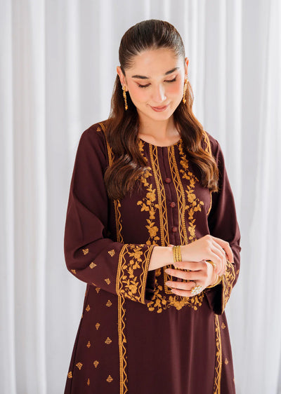 Marwa - Readymade 3 Piece Garnet Suit - Memsaab Online