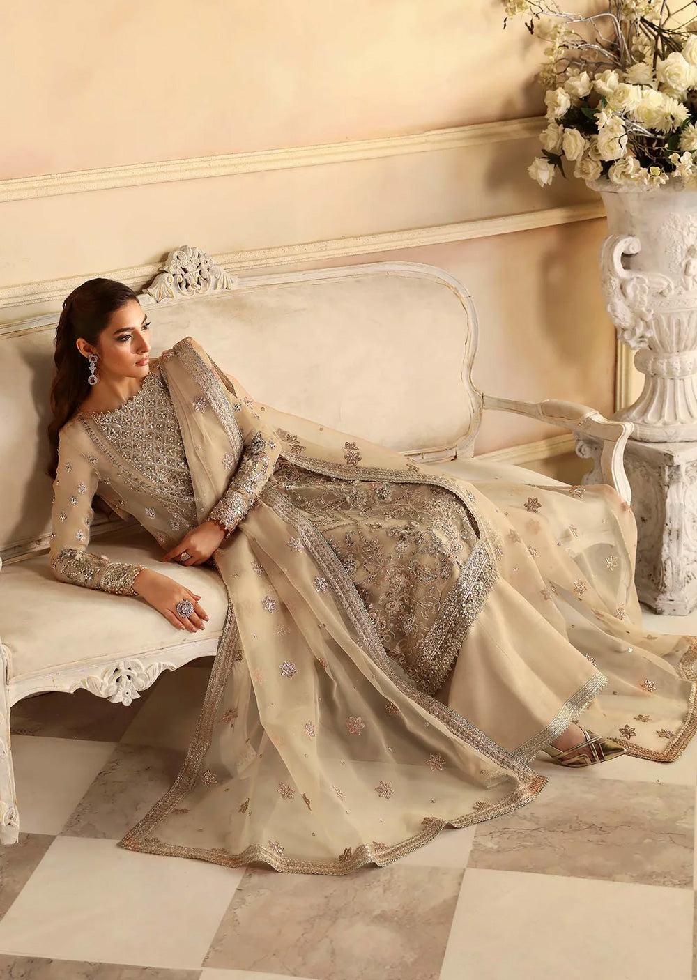 AKB-1544 - Nacar - Unstitched - Aleia Luxury Formals by Akbar Aslam 2024 - Memsaab Online