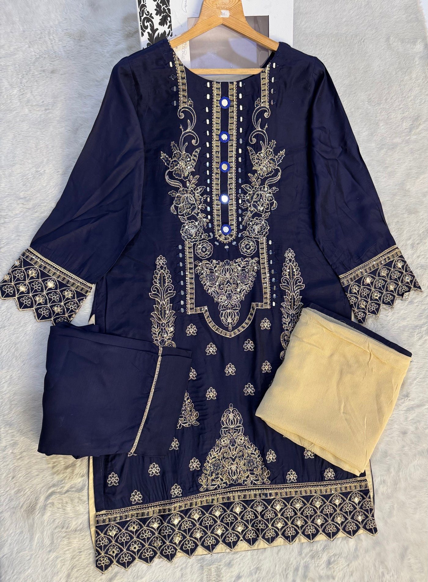 HRS155 - Heeras Readymade Viscose Suit - Memsaab Online