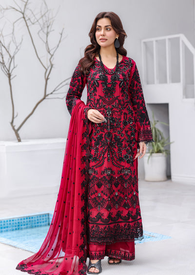 PS-0353 - Maroon - Readymade Chiffon Suit 2025 - Memsaab Online