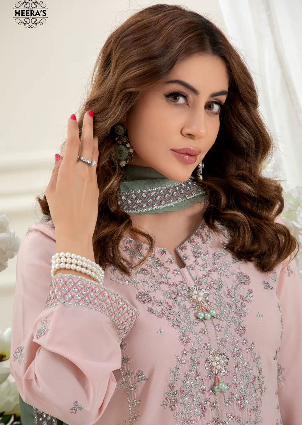 HSS-145 - Readymade Pink Cotton Suit - Memsaab Online