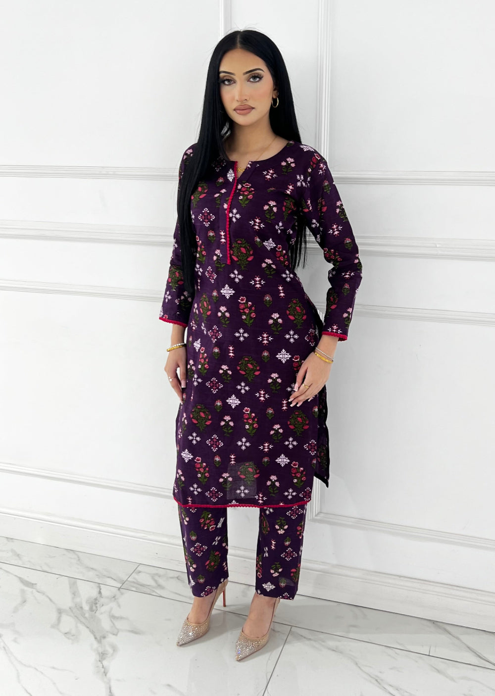 SLMN-46 Readymade Khaddar Co-ord - Memsaab Online