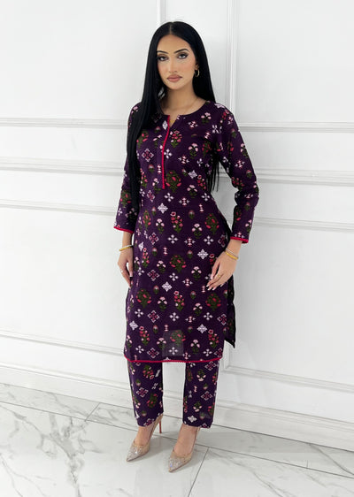 SLMN-46 Readymade Khaddar Co-ord - Memsaab Online