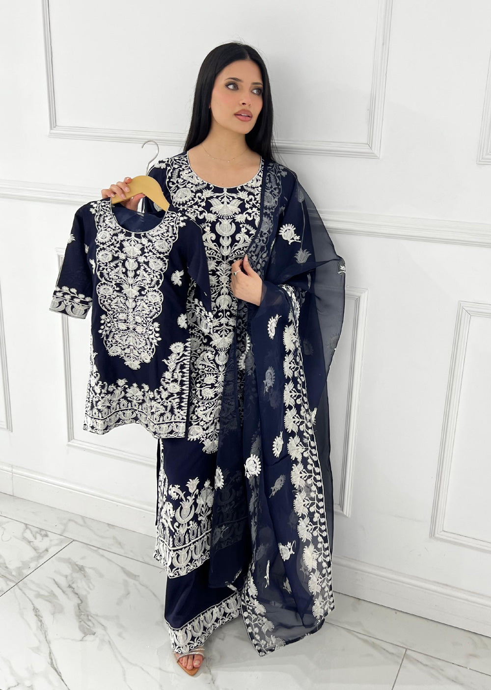 HK300 Readymade - Mother & Daughter Linen Outfit 2025 - Memsaab Online