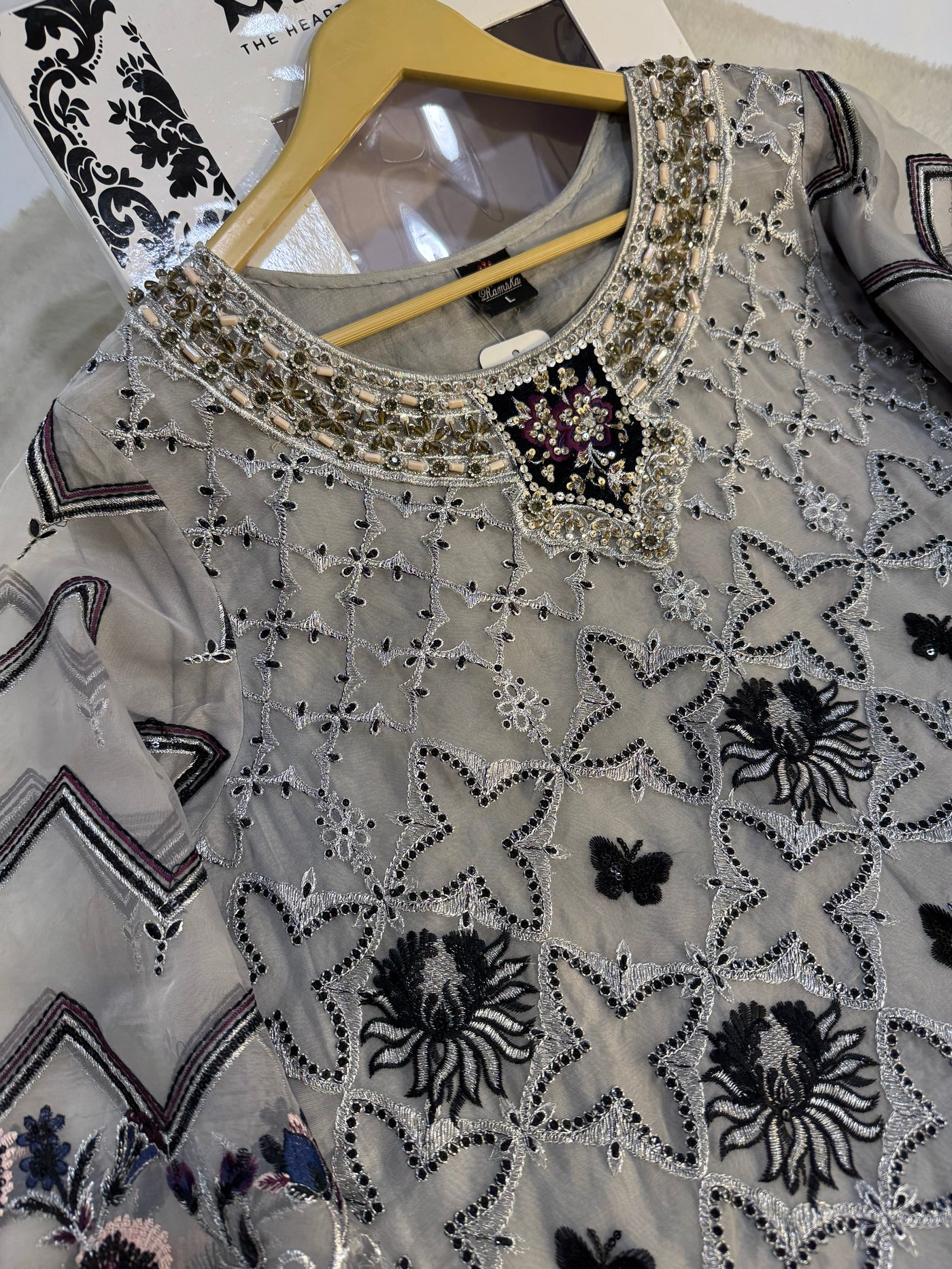 D-9991 - Readymade - Ramsha Chiffon Outfit - Memsaab Online