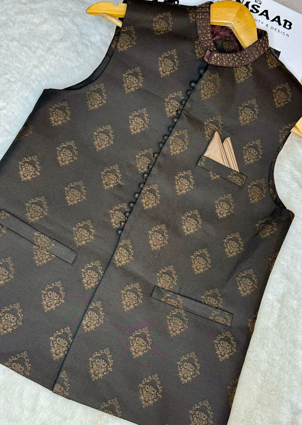 HM43 Mens Premium Brown Waistcoat - Memsaab Online