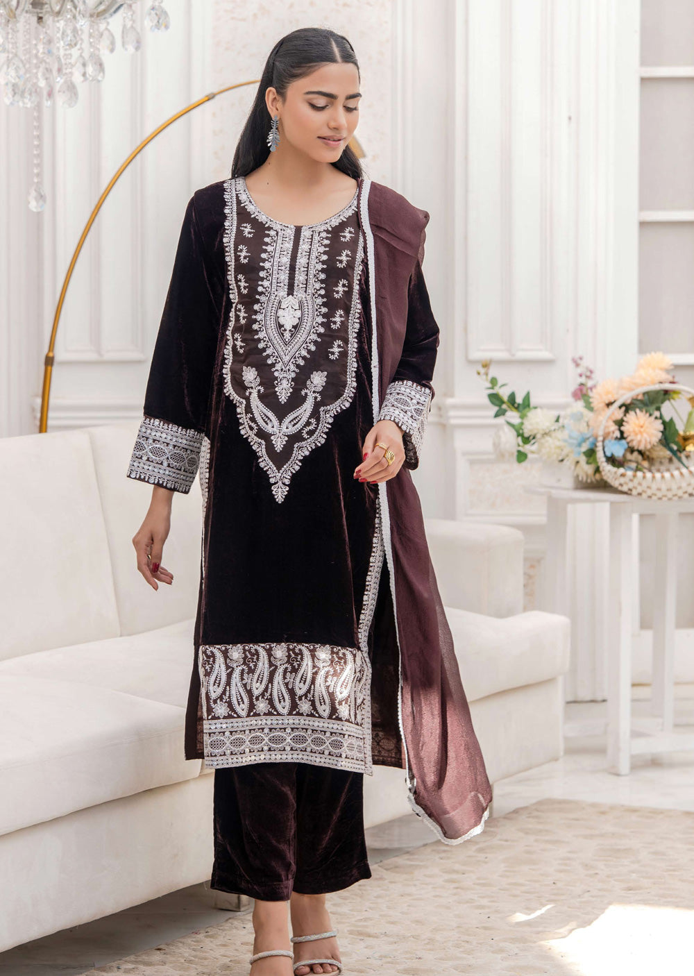 RGZ7110 Readymade - Luxury winter Velvet Suit 2025 - Memsaab Online