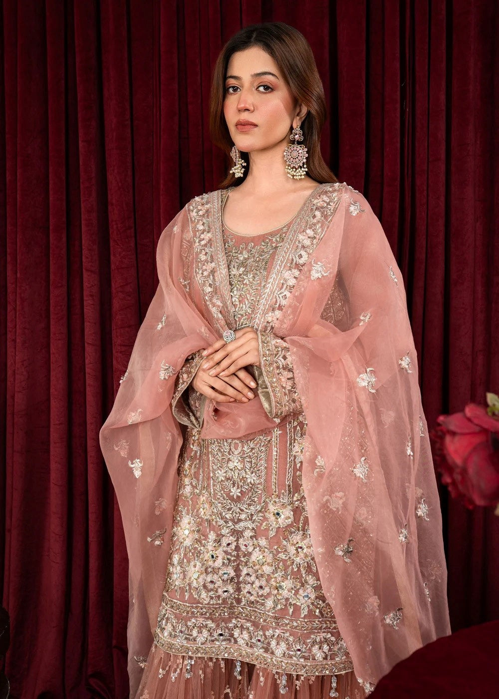 MARW-1602- Light Pink - Readymade Wedding Wear Outfit - Memsaab Online